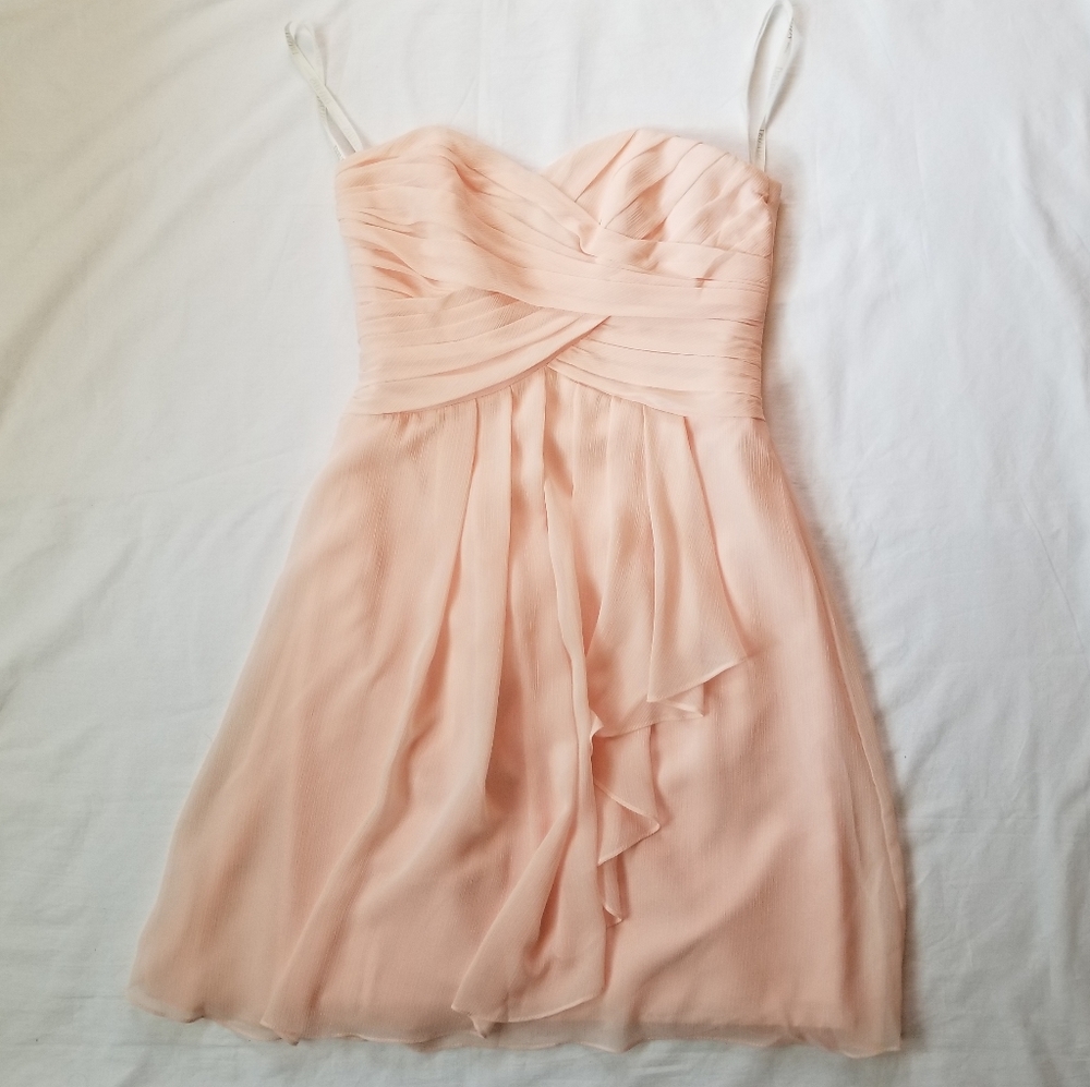Pink Strapless Bridesmaid Dress - Picture 4 of 9